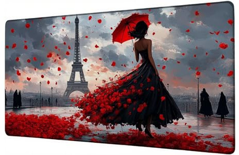 Mauspad XXL 1200x600 mm Gaming Mousepad Rose Schreibtischunterlage Frau Mouse Pad Gaming Accessories Desk Mat, WassXerdicht Mauspads Groß Schreibtisch Unterlage, für Home Office Büro Arbeit D-852