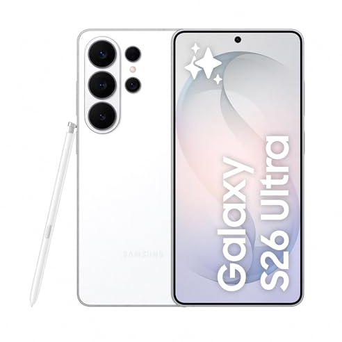 Samsung Galaxy S26 Ultra, 256GB, Smartphone con Galaxy AI, Cámara 200MP, 12GB RAM, Batería 5000mAh, Garantía del Fabricante 3 Años+1 Año Extra, Color Blanco (Versión Española)