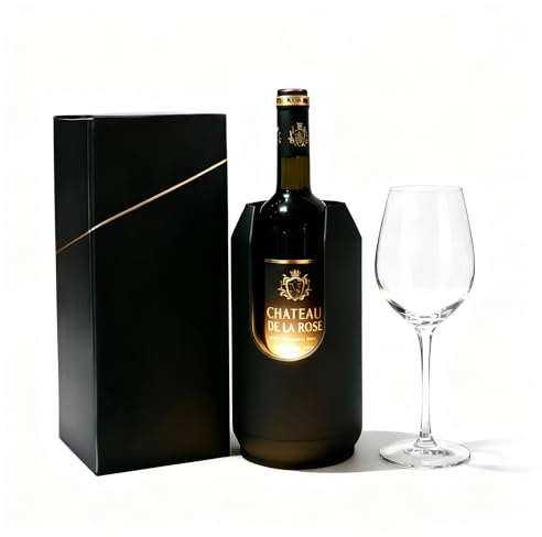 Weinkühler mit Kühlmanschette & Beleuchtung - doppelwandiger Flaschenkühler für perfekten Weingenuss mit schönem Ambiente - Wine Cooler - Ideal für In und- Outdoorbereich mit kühlem Weingenuss