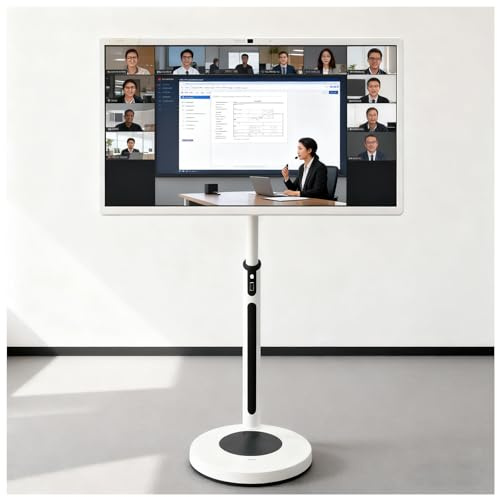 21.5/24/27/32 Portable Rolling Tv, 1080p/4k Smart Portable Wireless Touch Screen Tv On Wheels, 4+64gb/8+128gb,With Large Display, Larger Battery Up To 5-8hr,60hz Refresh Rate 32IN-8+128GB(4K)