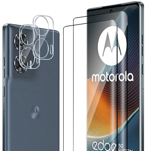 ELYCO Cristal Templado para Motorola Moto Edge 50 Fusion, 2+2 Piezas
