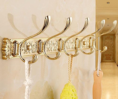 XGMSD Continental Kleiderhaken Hakenreihe Kleiderhaken Gold Kleiderhaken Tür Hängt Garderobenhaken Badezimmerhaken Kleidung Kreativ