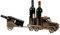 Lifestyle & More Moderner Wein Flaschenhalter Flaschenständer Truck mit Anhänger für 3 Flaschen Länge 66 cm