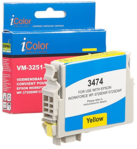 iColor Tintenpatrone für Epson-Drucker (ersetzt T3474 / 34XL), Yellow, 14 ml (Original)