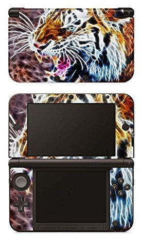 Skins4u Aufkleber Design Schutzfolie Vinyl Skin kompatibel mit Nintendo New 3DS XL Fractal Tiger