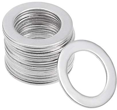 sourcing map 20 Pcs 12mm x 20mm x 0.8mm Rondelle Plate en Acier Inoxydable 304 pour Boulon à Vis