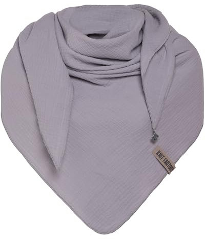 KNIT FACTORY - Liv Dreieckstuch - Tuch Schal für Damen - Weiches Musselintuch - Für Frühling und Sommer - 100% Bio-Baumwolle - Grau