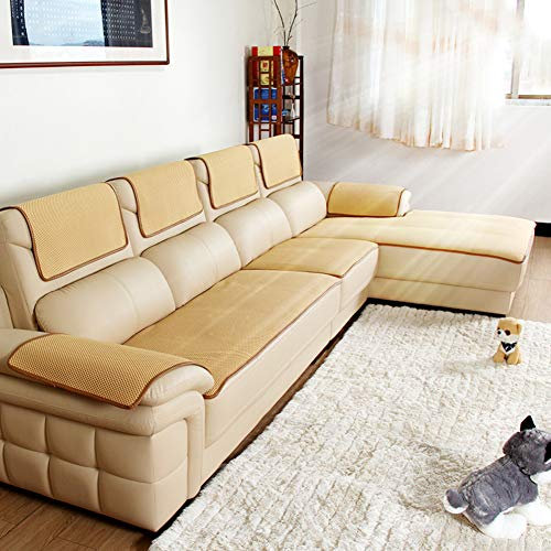Sofabezug Für ledercouch, Multi-Size Rechteckige Möbel Protector Slipcover Für Haustiere, Kinder, Hunde - Sofa und Sessel-Creme Farben 60x150cm(24x59inch)
