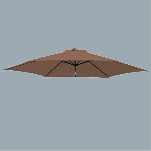 Green Bay Replacement Fabric Garden Parasol Canopy Cover for 2.5m 6 Arm Parasol - Coffee