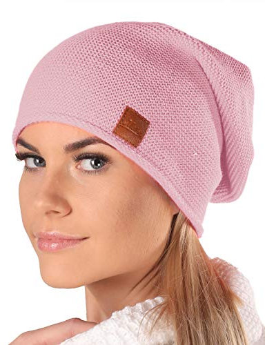 Mütze Damen Beanie Frühling Strickmützen für Damen Chemo Damenmütze in Vielen Farben Stilvolle und Bequeme Kopfbedeckung für Frühling Sommer Long Slouch Beanie mit hohem Tragecomfort (699)(Rosa)