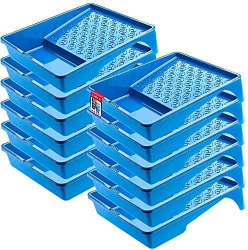 KADAX Farbwanne, große Farbschale aus Kunststoff, Maler Lackierwanne mit handlichem Griff, Lackierschale, leichtes Malerzubehör, Malerbedarf, Lackschale, Lackwanne (12, blau)