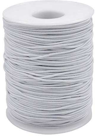 HQdeal Gummiband 100m x Ø1mm Rundgummi Rundes Gummilitze zum Nähen von DIY Schmuck Kleidung Nähzubehör Elastisches Gummizug Gummischnur Gummi Hutgummi Seil Weiß