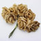 7Pcs Artificial Bouquet Glitter Foam Artificial Flowers Wedding Bridal Party Decor Diy Rose - Gold