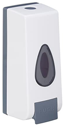 4 x Wandseifenspender, nachfüllbar, für 350 ml, Wandmontage, manuell, Flüssigseifenspender HxBxT 20 x 7,5 x 7,5 cm, weiß