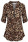 Ninedaily Damen 3/4 Ärmel Plaid Shirts Reißverschluss Floral Casual Tunika Bluse Tops, A-Leopardenmuster, XX-Large
