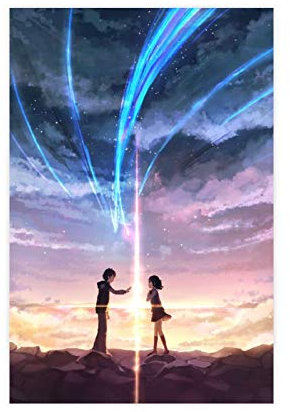Anime-Poster Your Name 43, Leinwand-Poster, Schlafzimmer, Dekoration, Sport, Landschaft, Büro, Raumdekoration, Geschenk, 40 x 60 cm, ohne Rahmen