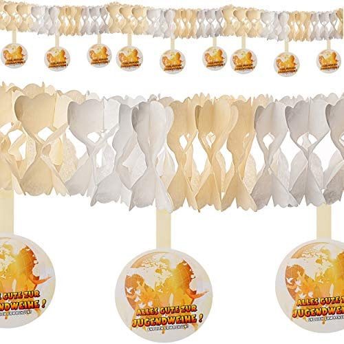XL Girlande - Alles Gute zur Jugendweihe ! - 4 Meter - Wimpelkette - Party - Deko Wimpel - Dekoration - Partygirlande - Banner Fahnen - Girlanden - Jungen & M..
