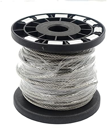DGOL 50 ft 304 Stainless Steel Cable Wire Rope Diameter 1/8 inch (3 mm) with 10 pcs Sleeves Stops