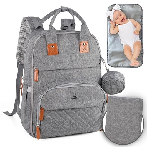 Royal Rascals Wickelrucksack - Baby Wickeltasche Rucksack, Wickeltasche, Baby Wickeltasche, Wickelunterlage, Flasche & Schnuller Aufbewahrung, Feuchttücherspender - Essential Mum & Dad Travel