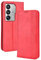 HAOYE Leder Hülle für ZTE Axon 40 Ultra, Premium PU/TPU Folio Schutzhülle Handyhülle, Flip Case Cover Klapphülle mit Standfunktion & Kartensteckplätzen, Rot