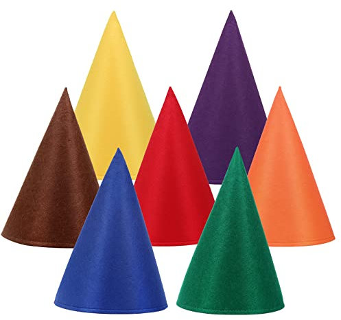 BEIMEIII 7 Stück Zwergenmütze für Erwachsene Bunt Zwergen Zipfelmützen Wichtelmütze für Fasching, Mottopartys, Weihnachten