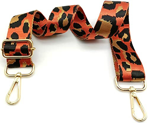 Verstellbarer Schultergurt für Taschen Rot Taschengurte zum Wechseln, Taschengurt Breit mit Karabiner Gold, 80-130 cm Tragegurt Tasche für Damen Schultertaschen, Moderne Handtasche, 3.8cm, 16