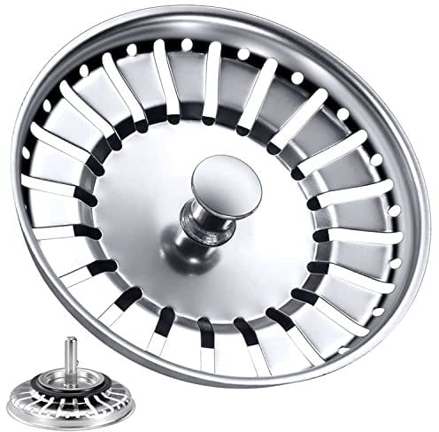 Tomario Kitchen Sink Plug Strainer Stainless Steel Thicken Hole Diameter 84mm for Kitchen Sink, Strainers Sink Plugs Replacement for Food/Hair Catcher (1, 84MM)