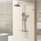 EMKE Duschsystem Duschset mit Theramostat Rund Regendusche und Handbrause,38℃ Thermostat Duschsäuleset, Freie Winkel- und Höhenverstellung Duschset, KTW Zertifizieren, Chrom