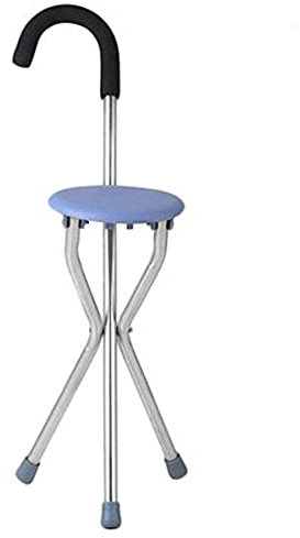 ANIFM Gehstock-Klappsitz, Gehhilfe, dreibeiniges klappbares, rutschfestes Sitzbrett aus Edelstahl, Gehhilfe für ältere Menschen Comfortable Anniversary
