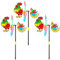 DOITOOL 3st Tiere Cartoon Windmühle Garten Windrad Dekorative Windräder Für Den Außenbereich 3D-hahn-windrad Windradverzierung Im Freien Rasen Windräder Plastik - Sonnenblume Rotieren