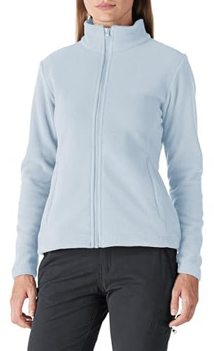 Outdoor Ventures Damen Fleecejacke mit Durchgehendem Reißverschluss Stehkragen Frauen Leichte Fleece Sweatjacke Warme Damenjacke für Laufen, Wandern und Freizeit Hellblau M