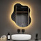 EMKE Badspiegel Mit Beleuchtung 60 x 50 cm - Asymmetrischer LED Spiegel Mit Touch-Schalter, 3 Lichtfarben Dimmbar, Beschlagfrei, IP44 Energiesparend Für Badezimmer