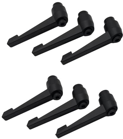 SHULLIN 6 Stück M6 Verstellbare Klemmhebel Griff Innengewinde Spannhebel Verstellbarer Griff Schwarz Maschinengriffe Metall Außengewinde Maschine Knöpfe für Schweißgeräte Druckgeräte (M6)