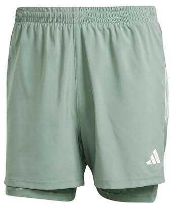 adidas Herren Own the Run Climacool 2in1 Short, Silver Green, S