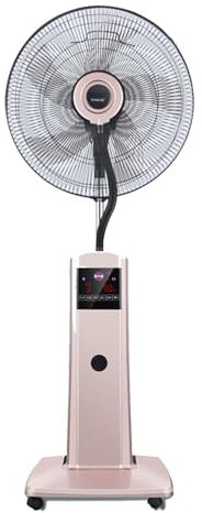 Standventilator mit Wasserkühlung Sprühkühlung DREI Windgeschwindigkeiten Fernsteuerung, Zeitschaltuhr, Oszillierend Ventilator Leise (Color : Rose Gold)