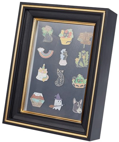 OLYCRAFT Schwarze Schattenbox Zur Anstecknadel Ausstellung 17x5.3x22cm Ausstellungsrahmen Für Anstecknadel Sammlungen Mit Transparentem Fenster Schattenbox Zur Medaillen Ausstellung Emaille