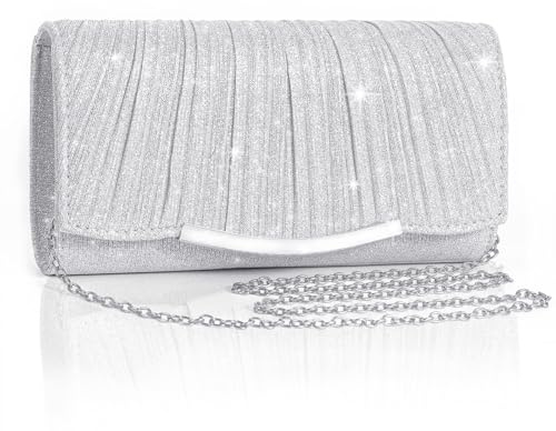Eidsefe Women's clutches Evening Bag clutch bags for women Wedding Bag Sparkling Party Handbag Proms Glitter Envelope Purse with Detachable Chain