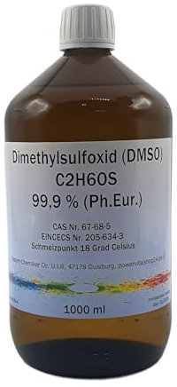 1000 ml DMSO Dimethylsulfoxid 99,9% (Ph.Eur.) in medizinischer Braunglasflasche
