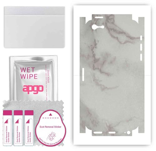 apgo Rückseite + Seiten Schutzfolie, Skin, kompatibel mit Apple iPhone 5s, Hinten Displayschutzfolie aus Vinylfolie, Kratzfest, einfache Montage - Grauer Marmor