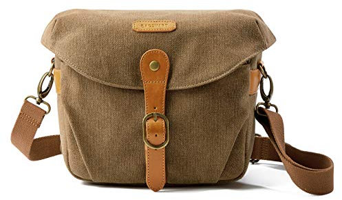 bagsmart Kameratasche Spiegelreflex, Foto Tasche Schultertasche für SLR-Kamera und Zubehör (Khaki)