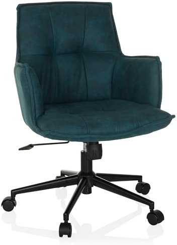 hjh LIVING Homeoffice Stuhl gepolstert SOLAO Life Schreibtischstuhl Drehstuhl höhenverstellbar, Stoffbezug Dunkelblau