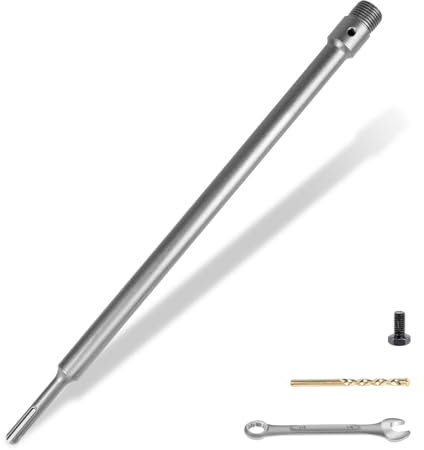 LALAGO 400mm SDS PLUS Schaft Verlängerung Aufnahmeschaft für Bohrkronen, Rundgriff SDS Plus Schaft, M22 Gewinde SDS PLUS Verlängerung Aufnahmeschaft, inklusive Zentrierbohrer (Feingewindeabstand 2mm)