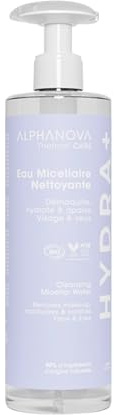 ALPHANOVA Thermal Care – Mizellenreinigendes Wasser Hydra + – Hyaluronsäure – natürlich – Bio-zertifiziert – Ecopush-Flasche 400 ml