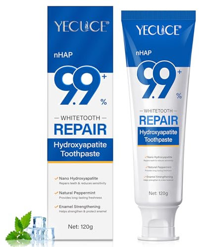Hydroxyapatite Toothpaste 120g, Repair Teeth - De-Sensitise, Anti-Cavity, Natural Mint Flavour for Strengthening Tooth Enamel, Maintaining Oral Health