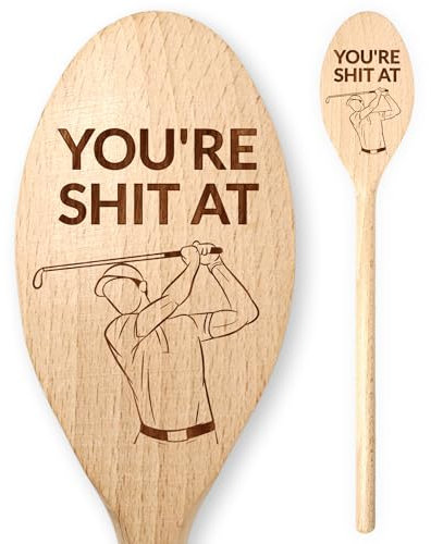 You’re S**t at Golf Wooden Spoon Award Fairway Bunker Golf Weekend Away Game Sports Team Challenge Competition Loser Worst Player Novelty Crap The Open Shortest Drive PGA Tour Furthest from The Pin