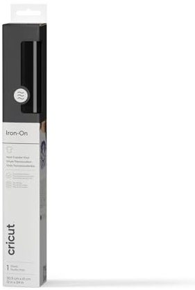 Cricut HTV Heat Transfer Vinyl | 30.5 cm × 0.6 m | Black | Iron-On HTV Vinyl for Fabric, Perfect for Custom T-Shirts & DIY Clothing