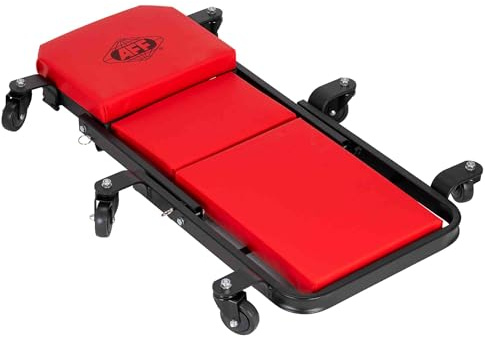 AFF 3-Way Mechanic Creeper & Shop Stool - Heavy Duty Low Profile Seat with Backrest Converts to Creeper & Garage Stool - for Garage & Shop Use