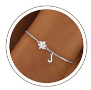 Armband Damen Gold Silber, Blume Armband mit Buchstaben für Frauen Mädchen | 18K Gold Vergoldete Armband Mädchen Hypoallergen Armbänder Kinder Geburtstagsgeschenk Geschenke für Frauen Mädchen