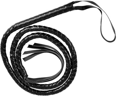 Whip,Bull Whip,Lasso Rope Cowboy Gear Black Riding Crop Role-play Props | Leather Long whip Clothing Accessories,for Cosplay Prop Halloween Valentine's Day Adult Entertainment Equestrian Training