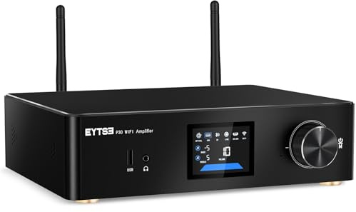 EYTSE P30 300 W x 2 Amplificatore Streaming Multiroom Stereo Streamer di Musica con ESS ES9023Q2M DAC & TI TPA3255DD Amp, Schermo LCD da 3 pollici, WiFi, BT, Telecomando, PC in, HDMI ARC, Ottica
